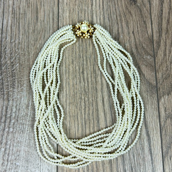 Vintage Marcella small multi strand pearl necklace - Picture 1 of 6
